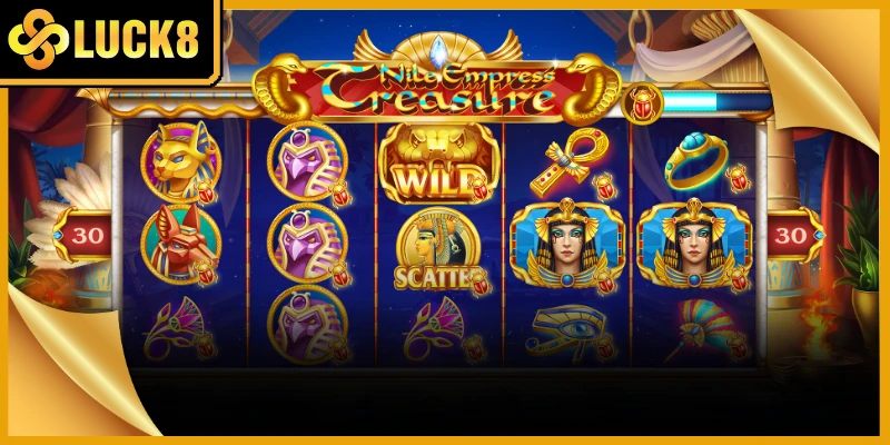 Giao diện trò chơi slot với biểu tượng nhiều màu sắc và chủ đề thiết kế đa dạng